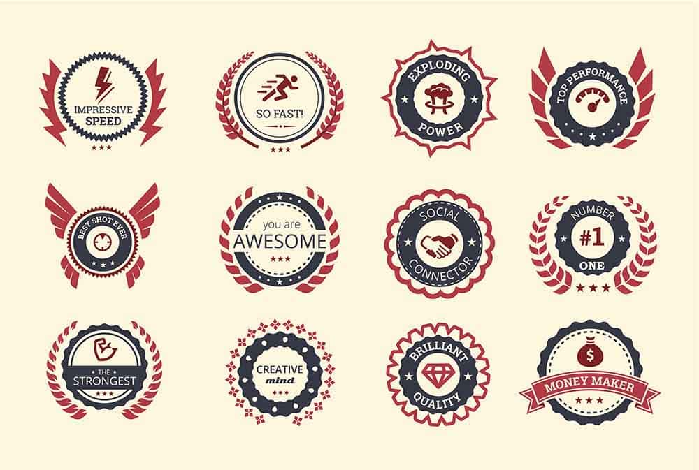 Achievement badges for gamification