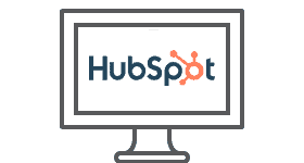 HUbSpot og FrontCore Kursadministrasjon integrasjon illustrert på en dataskjerm